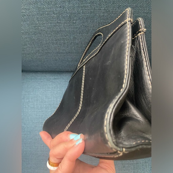 Vintage Fossil Black Leather Top Handles & Crossbody/Shoulder Purse Bag - Picture 9 of 16